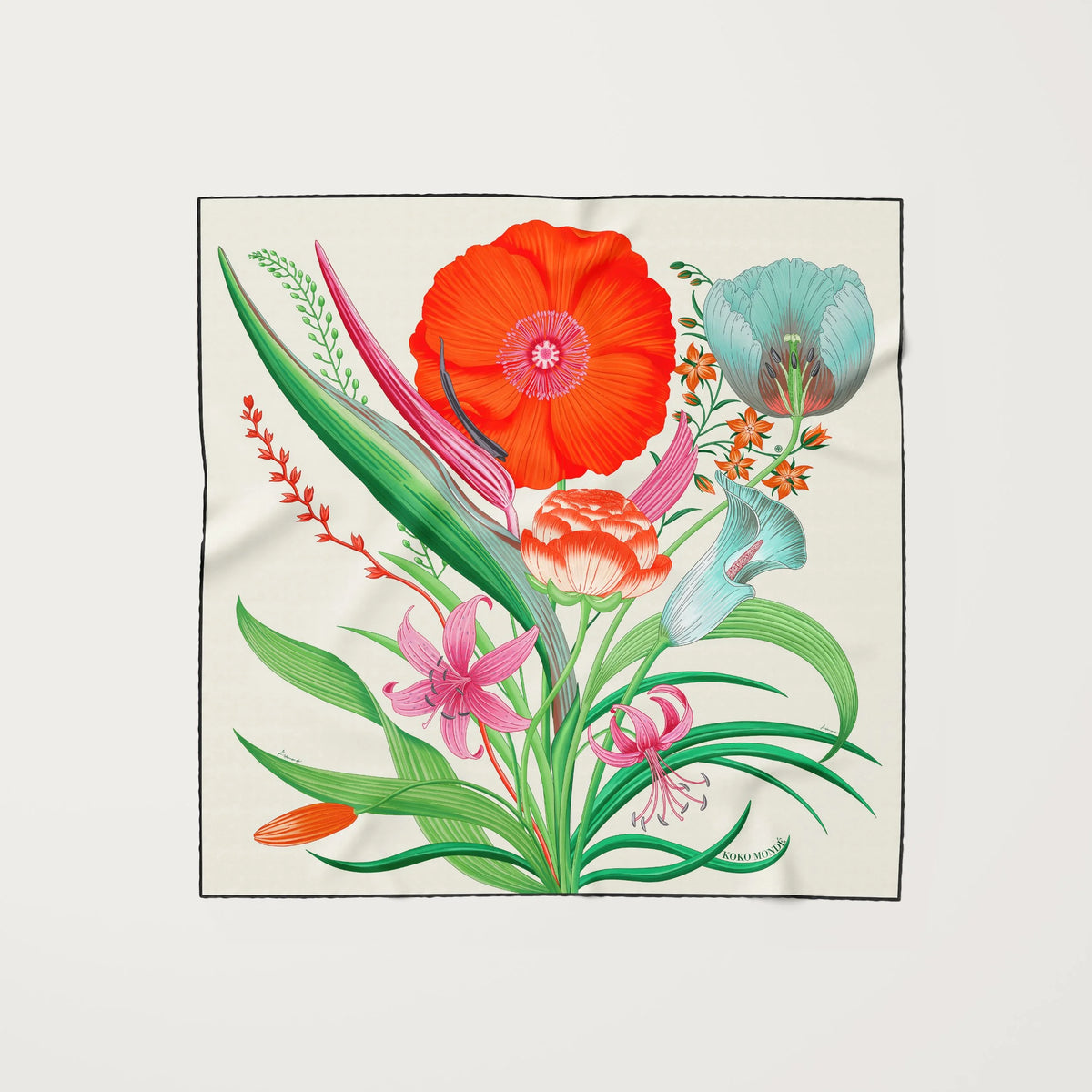 Koko Monde Boquet Tropic Silk Scarf