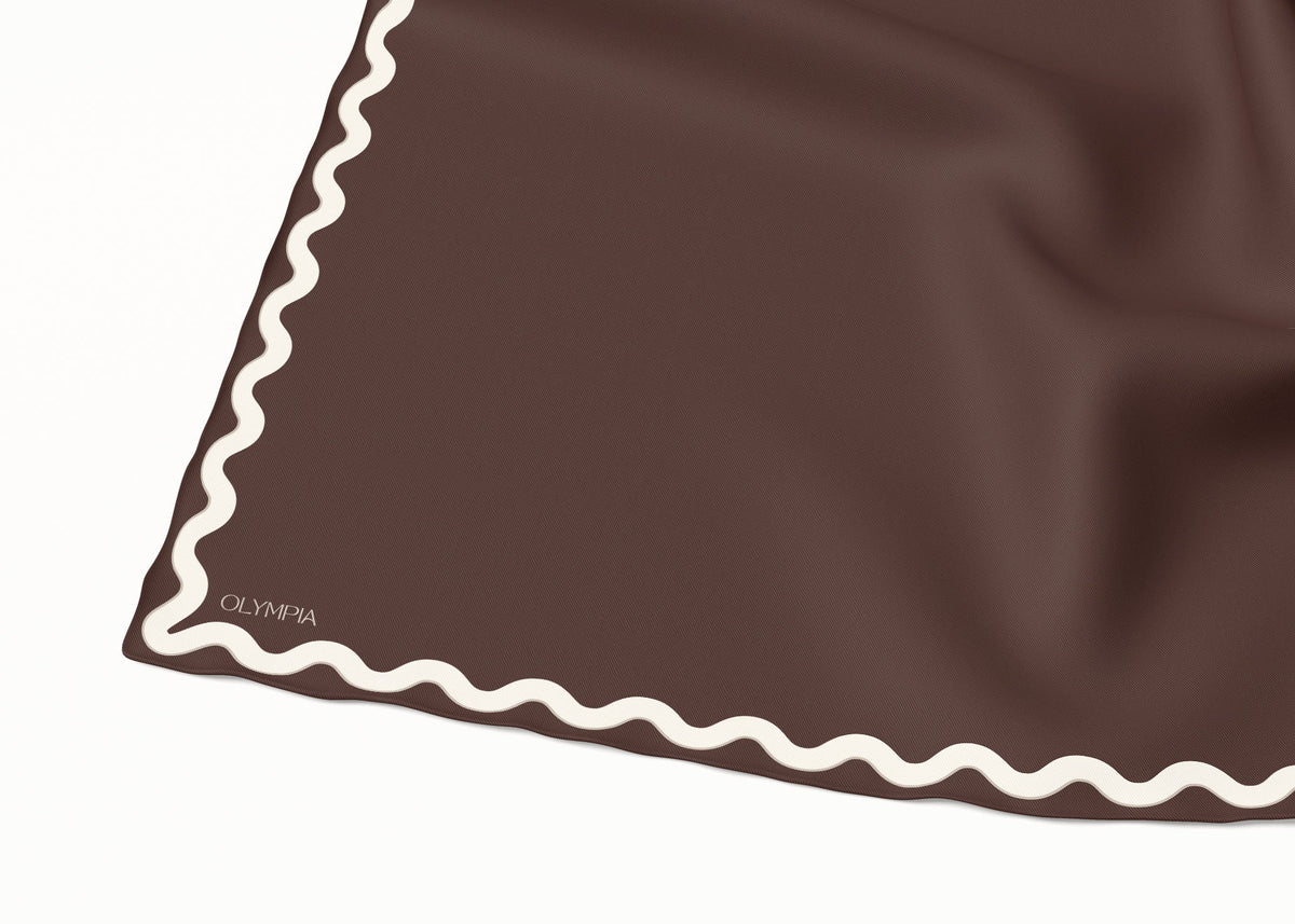 Olympia Sophie Cocoa Cream Midi Scarf