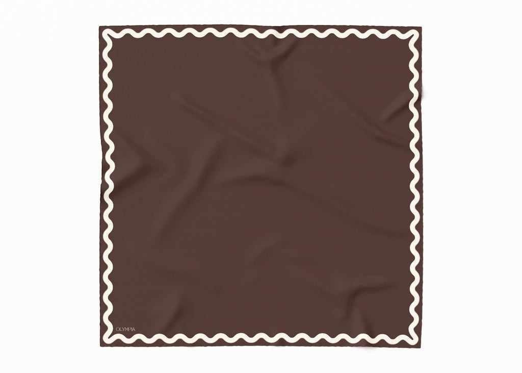 Olympia Sophie Cocoa Cream Midi Scarf