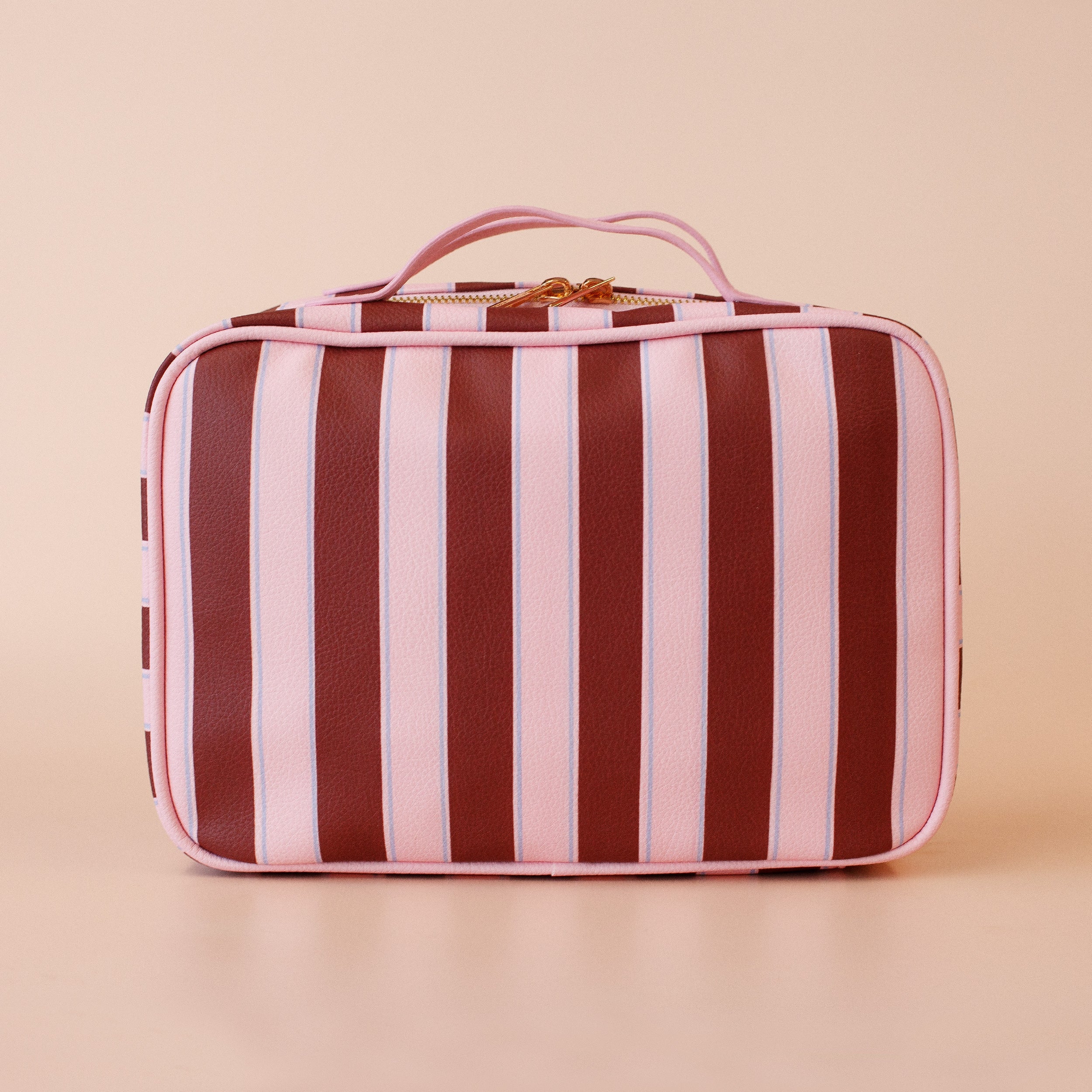 Burgundy Stripe Cosmetic Bag