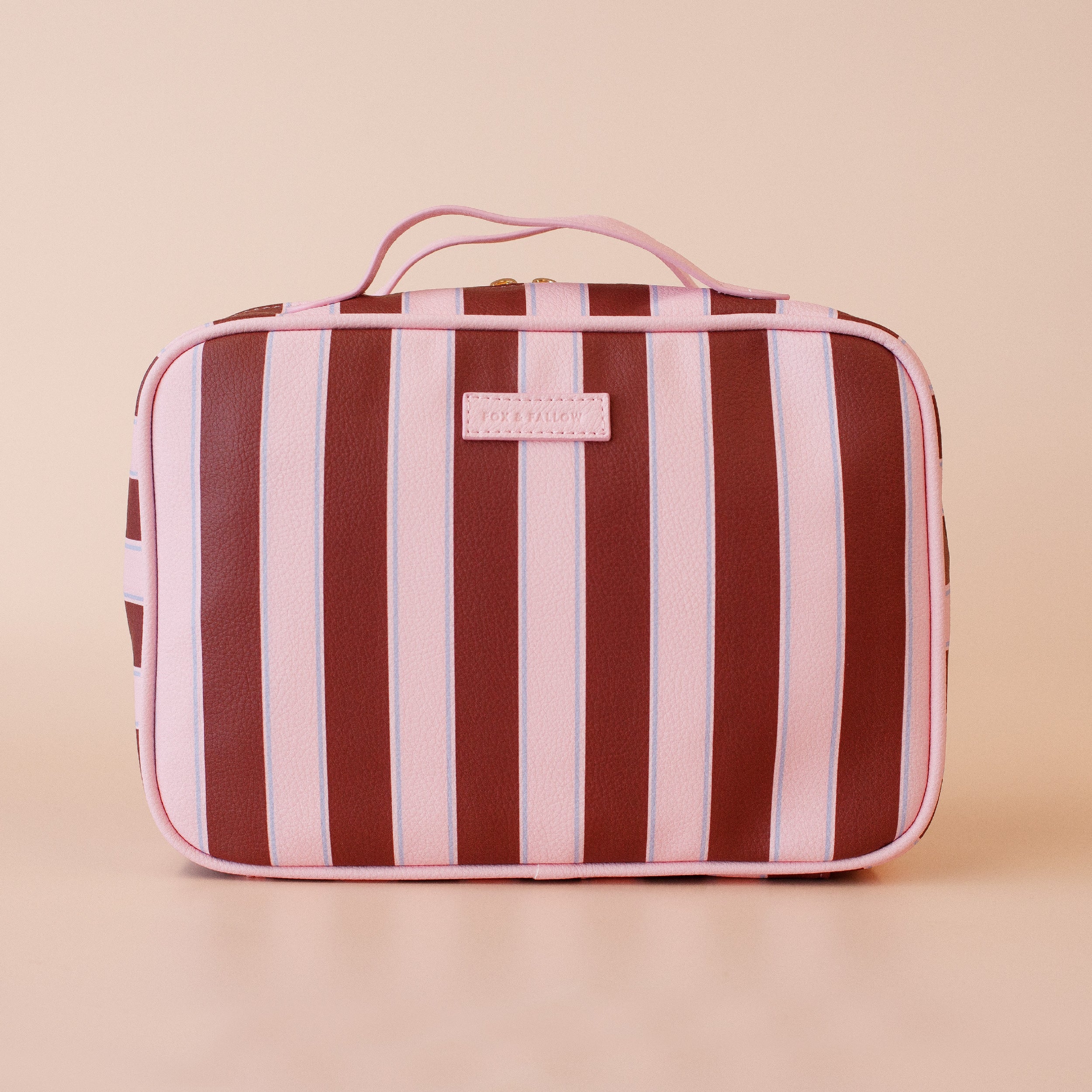Burgundy Stripe Cosmetic Bag