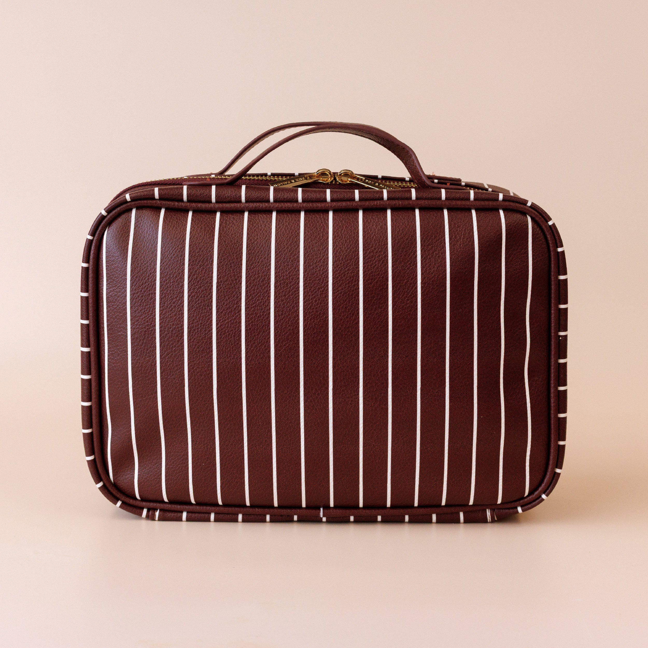 Fox & Fallow Merlot Pinstripe Cosmetic Bag