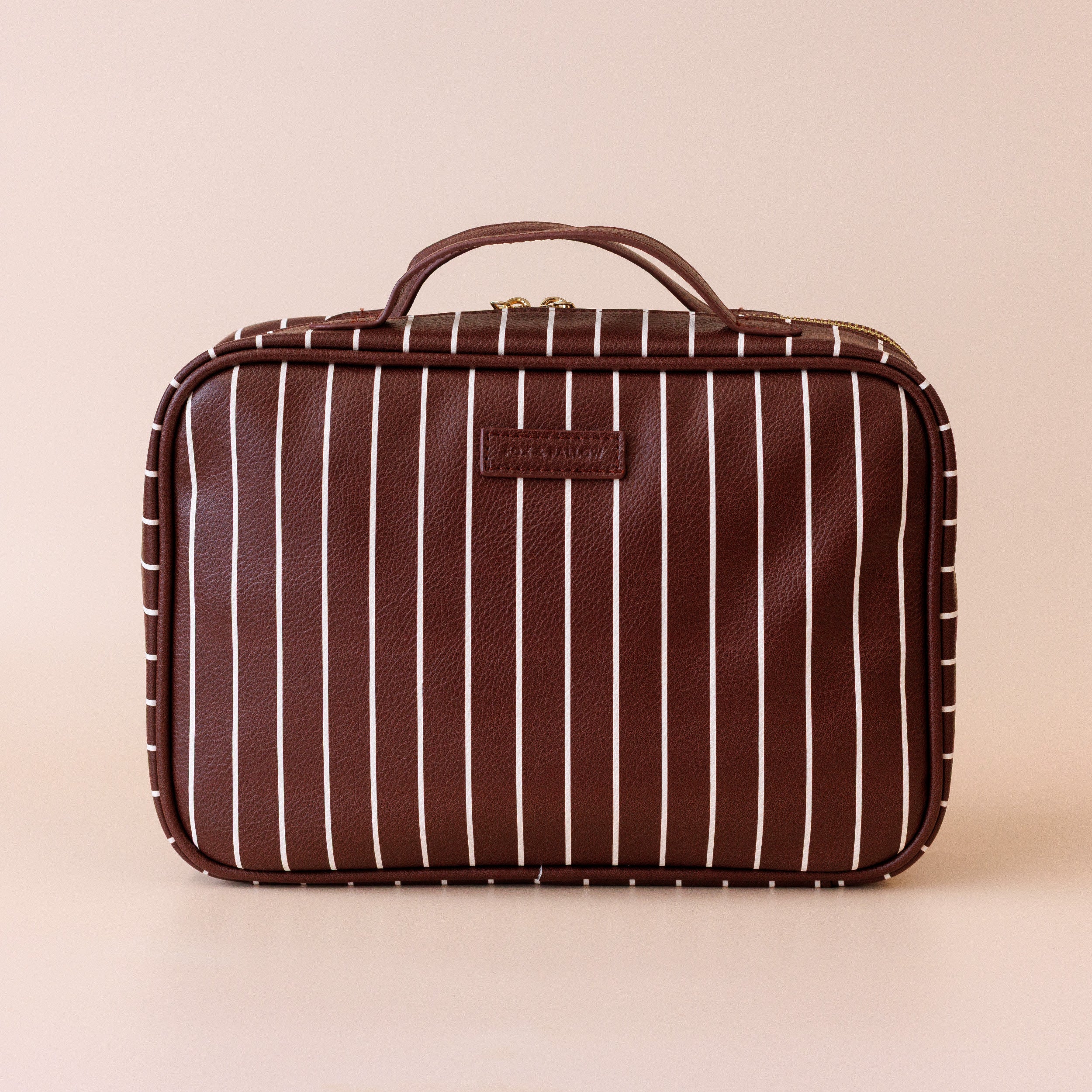 Fox & Fallow Merlot Pinstripe Cosmetic Bag