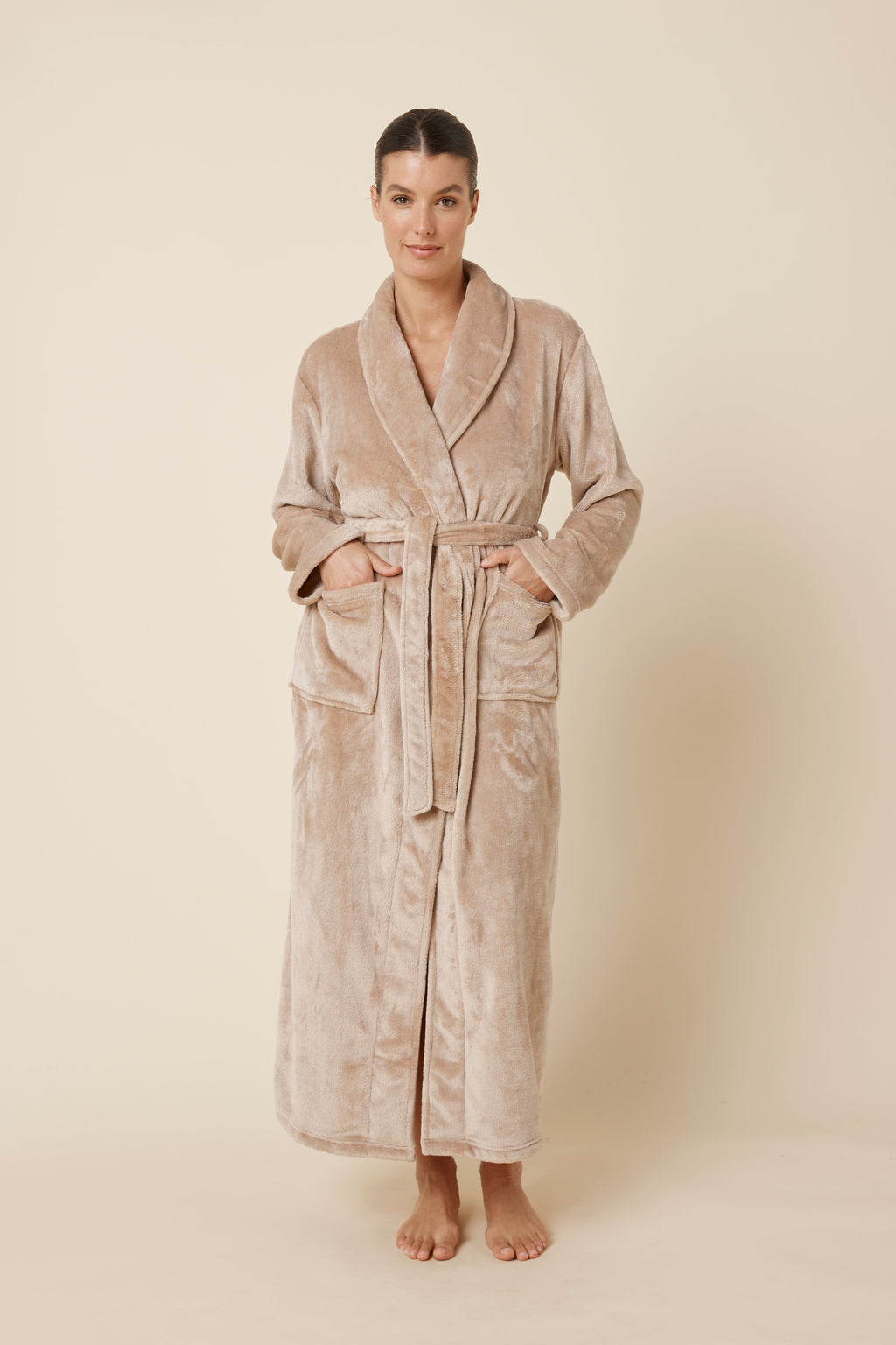 Colette Biscuit Plush Robe - Biscuit