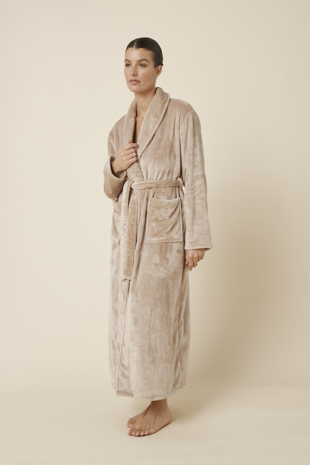 Colette Biscuit Plush Robe - Biscuit