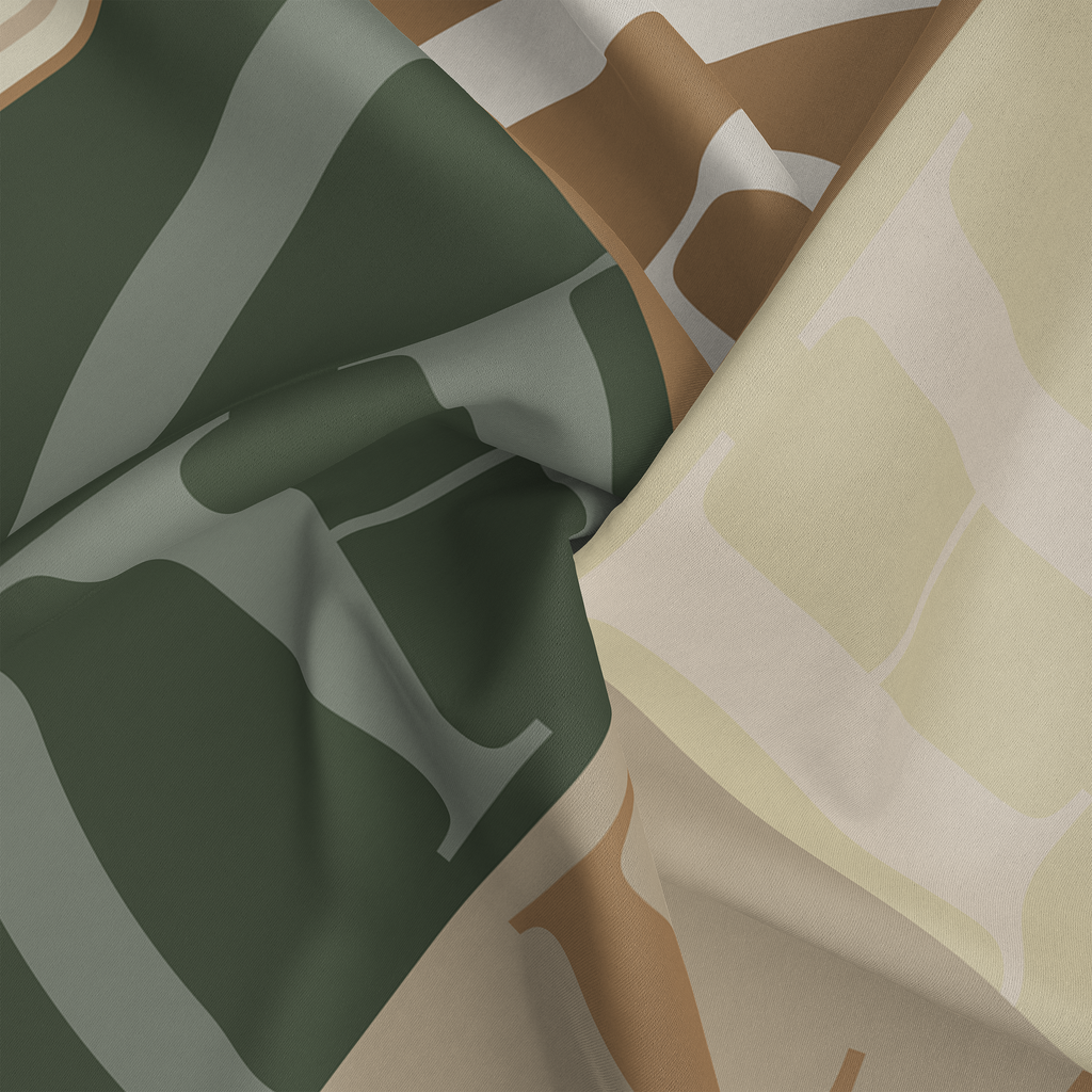 Panache PH Classic Green + Cream Colour Block Silk Scarf