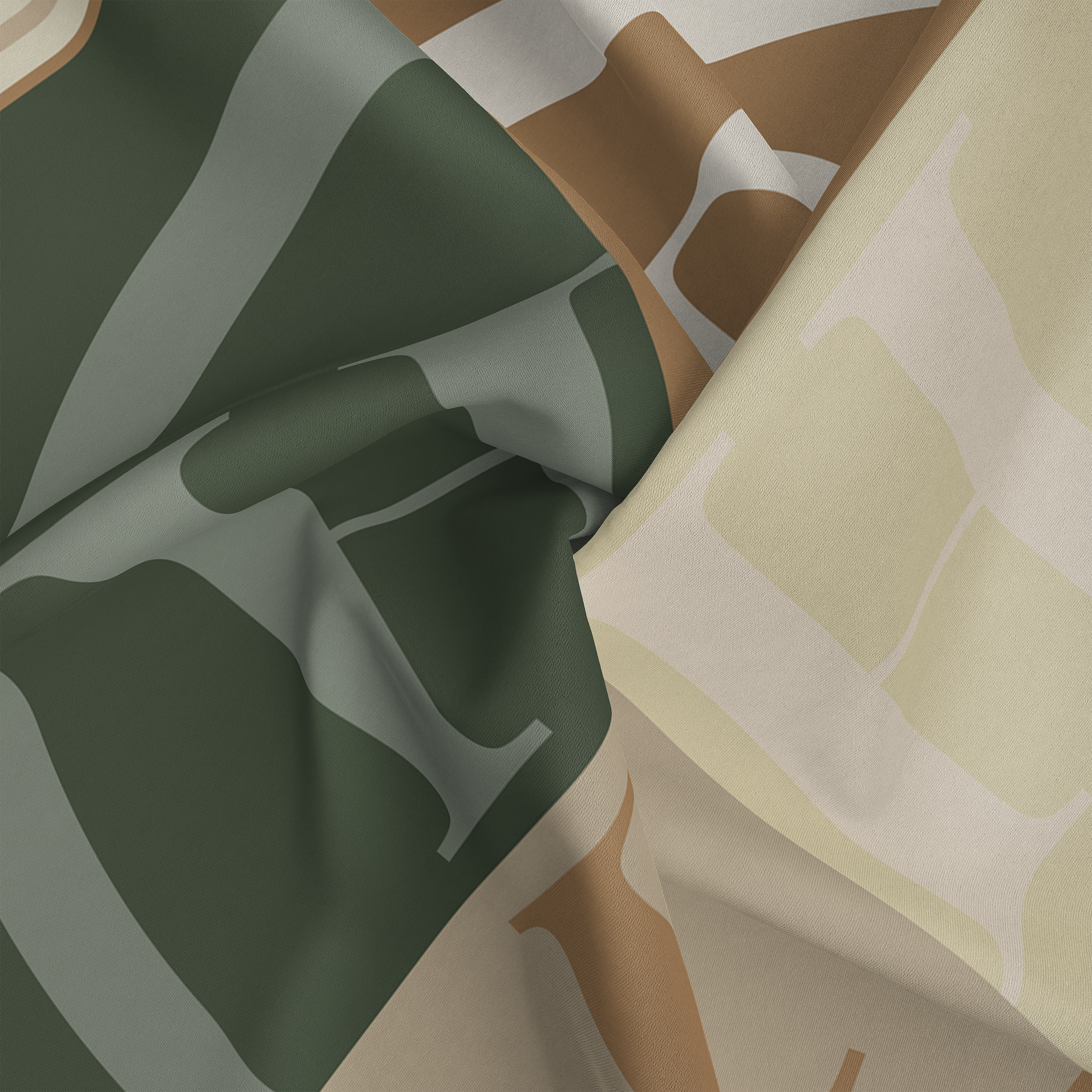 Panache PH Classic Green + Cream Colour Block Silk Scarf
