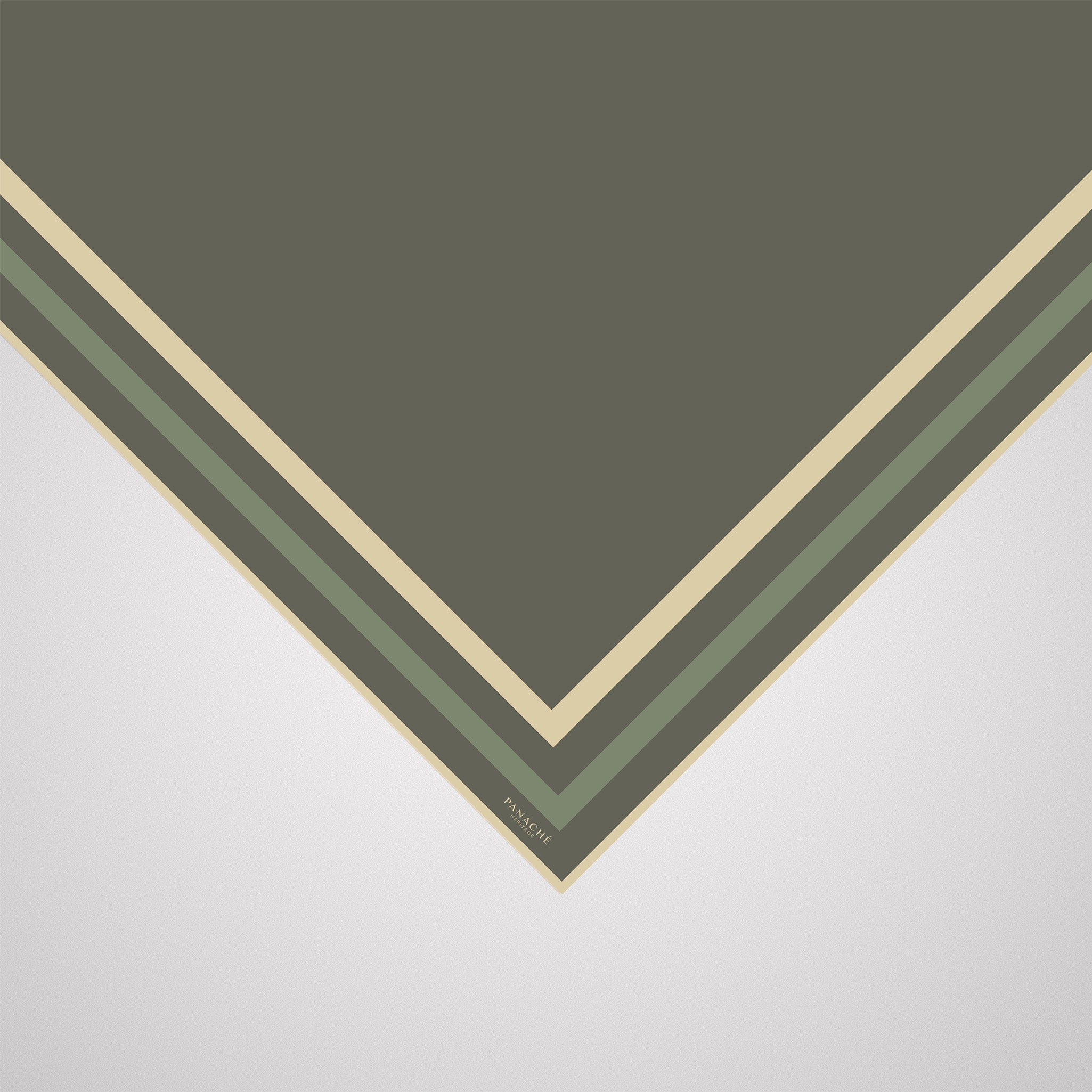 Panache Classic Border Scarf - Olive Silk Scarf