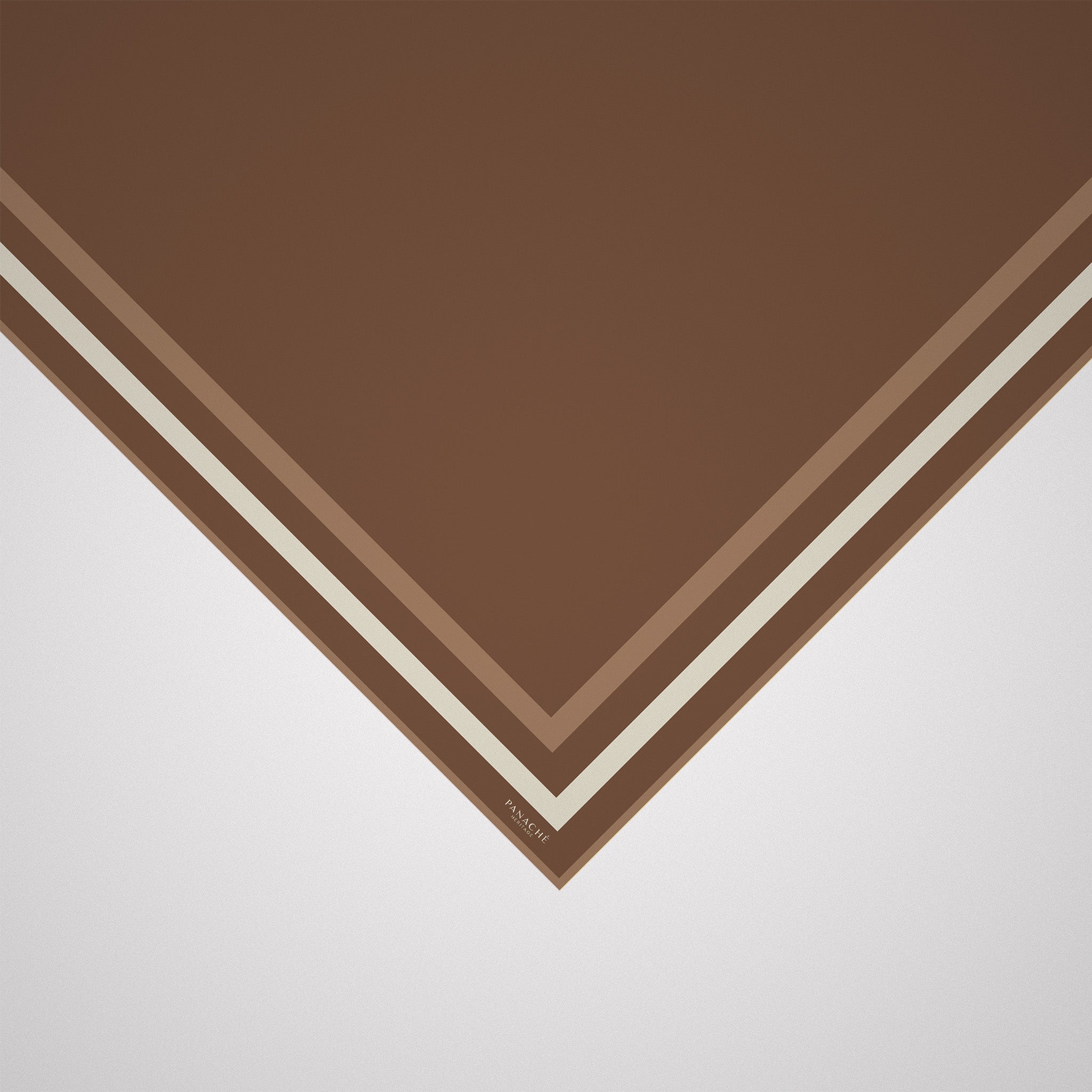Panache Classic Border Scarf - Brown Silk Scarf