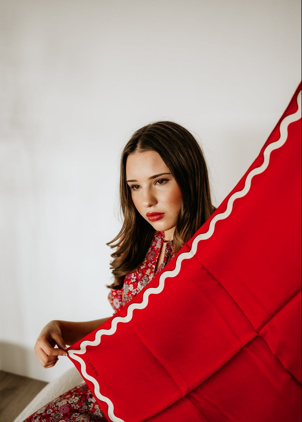 Olympia Sophie Midi Scarf - Hot Tamale