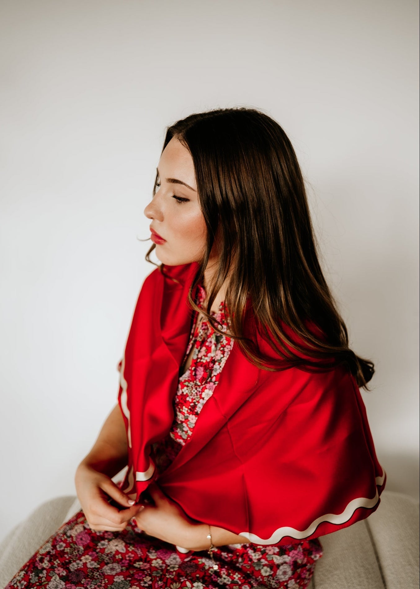 Olympia Sophie Midi Scarf - Hot Tamale