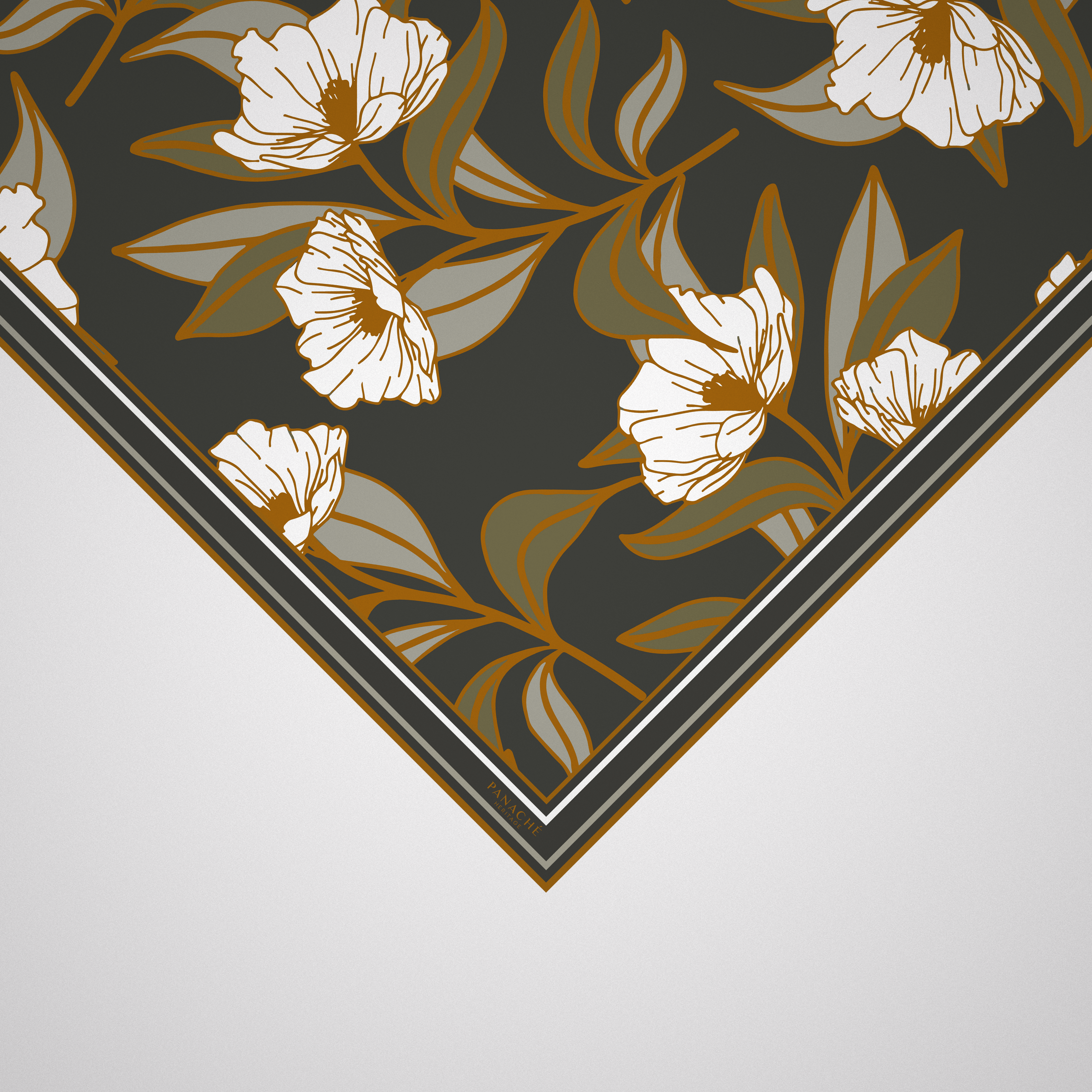 Panache Bouquet In Olive Silk Scarf