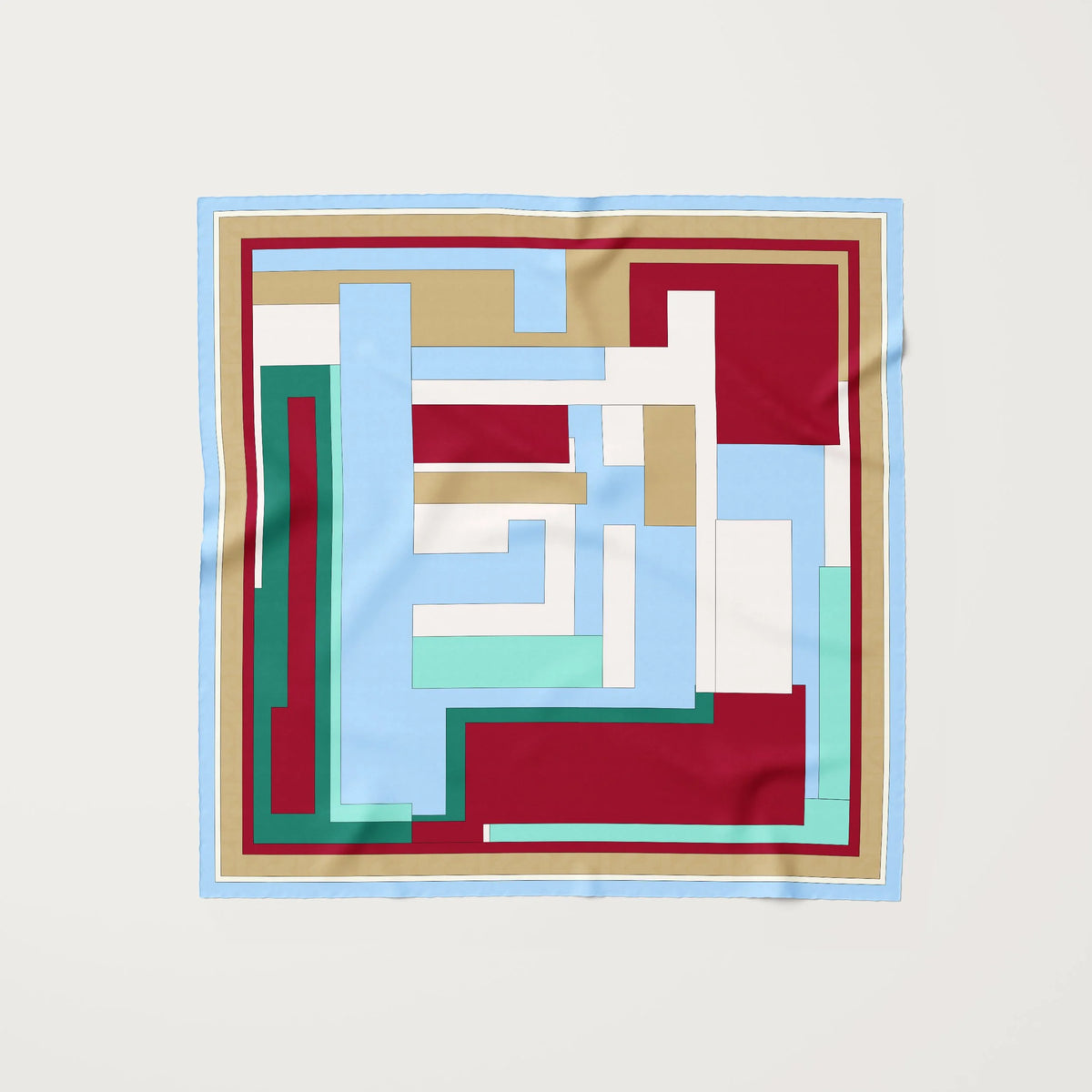 Koko Monde Geo Blue Silk Scarf