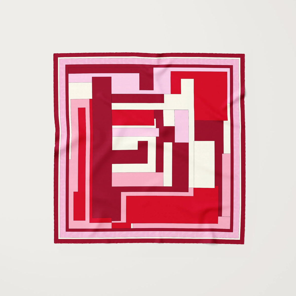 Koko Monde Geo Red Silk Scarf