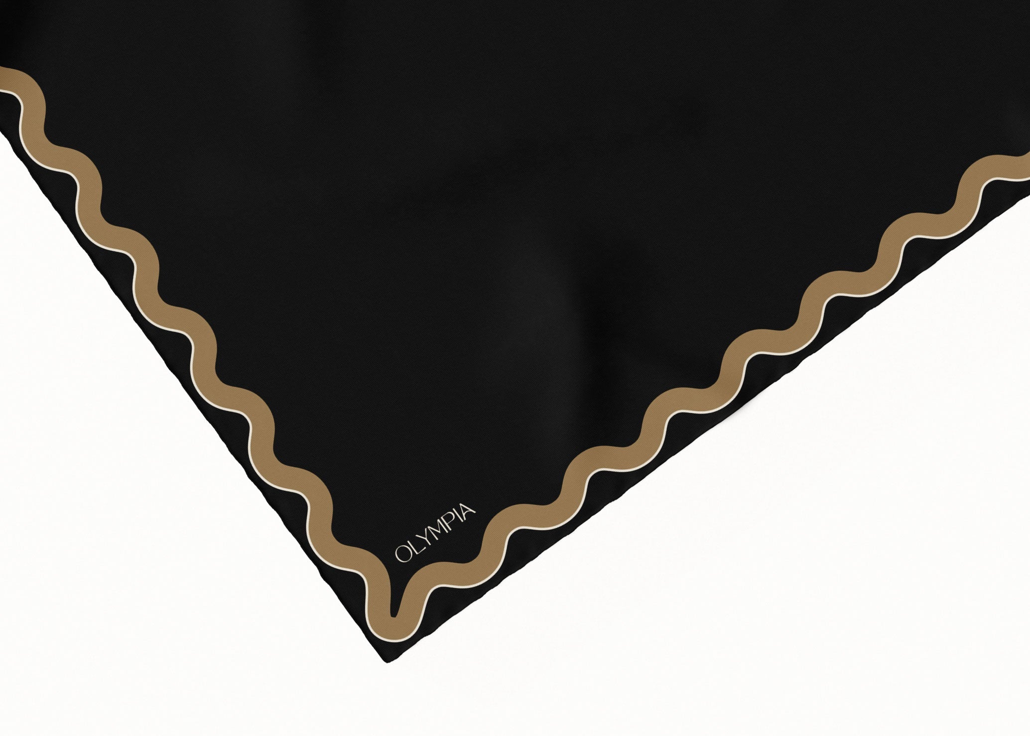Olympia Sophie Midi Scarf - Ebony/Gold