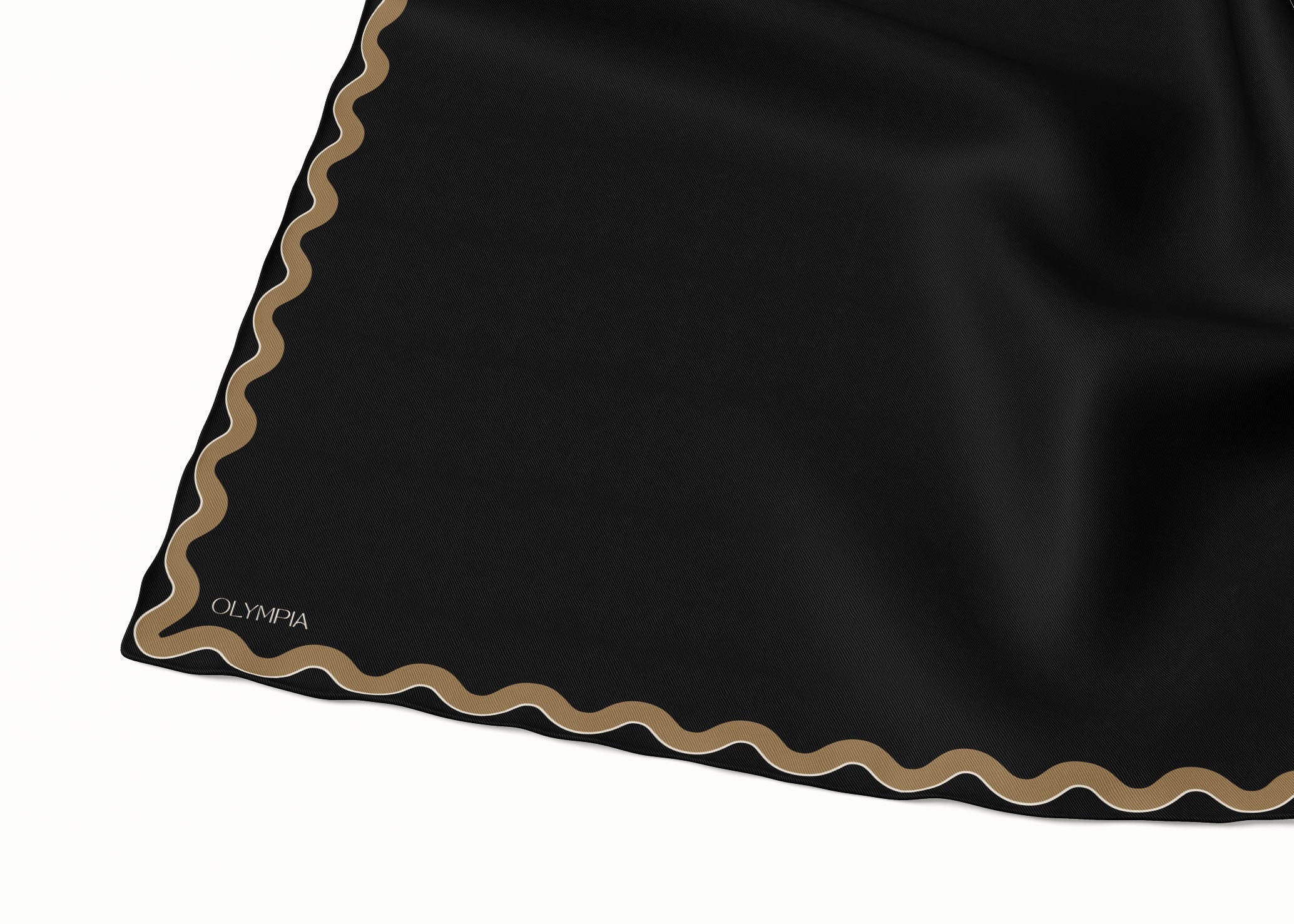 Olympia Sophie Midi Scarf - Ebony/Gold