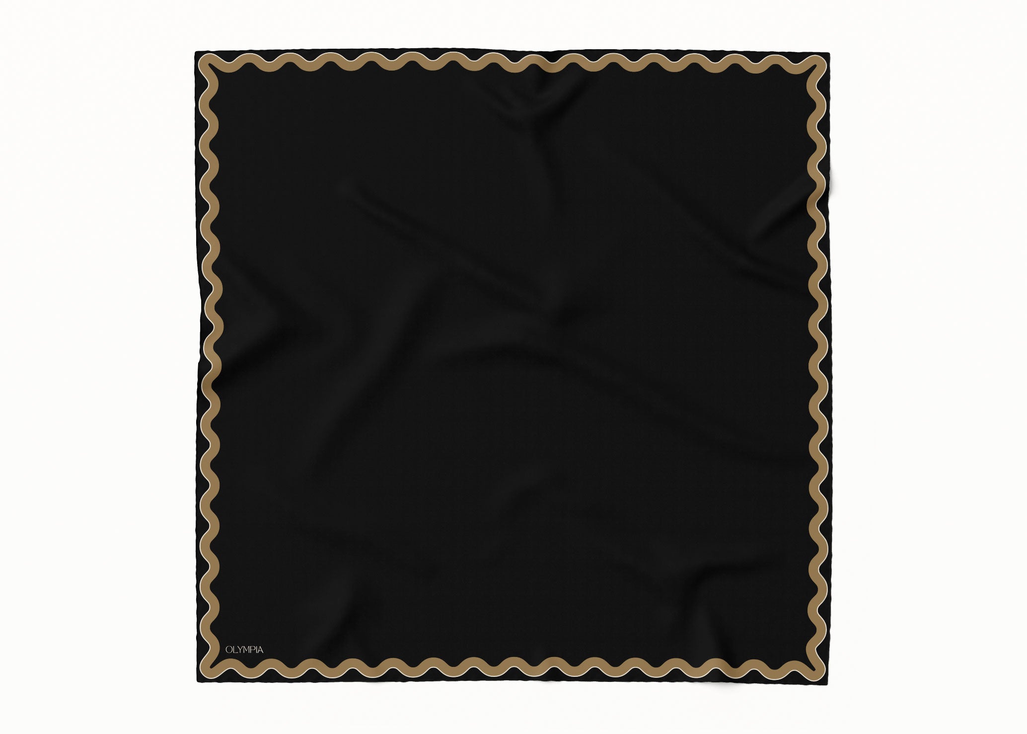 Olympia Sophie Midi Scarf - Ebony/Gold