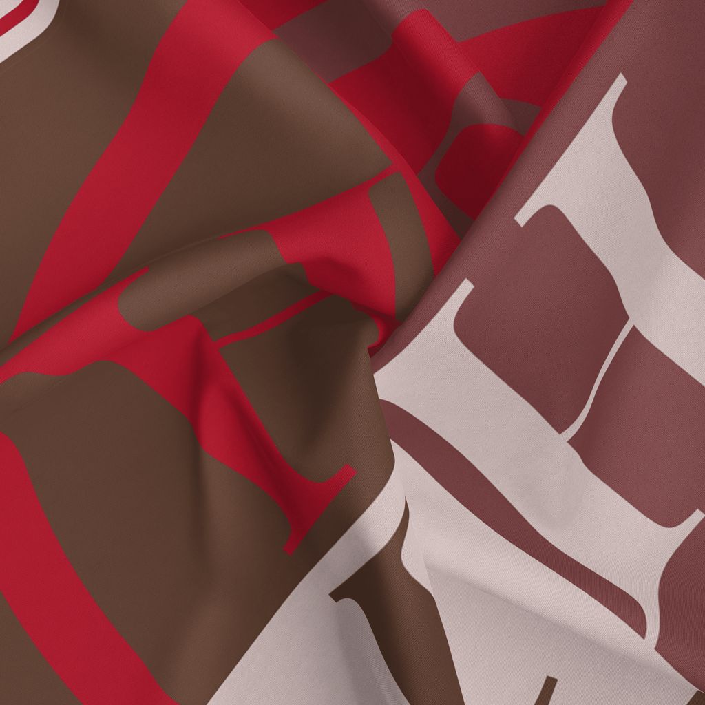 Panache PH Classic Red And Brown Colour Block Silk Scarf
