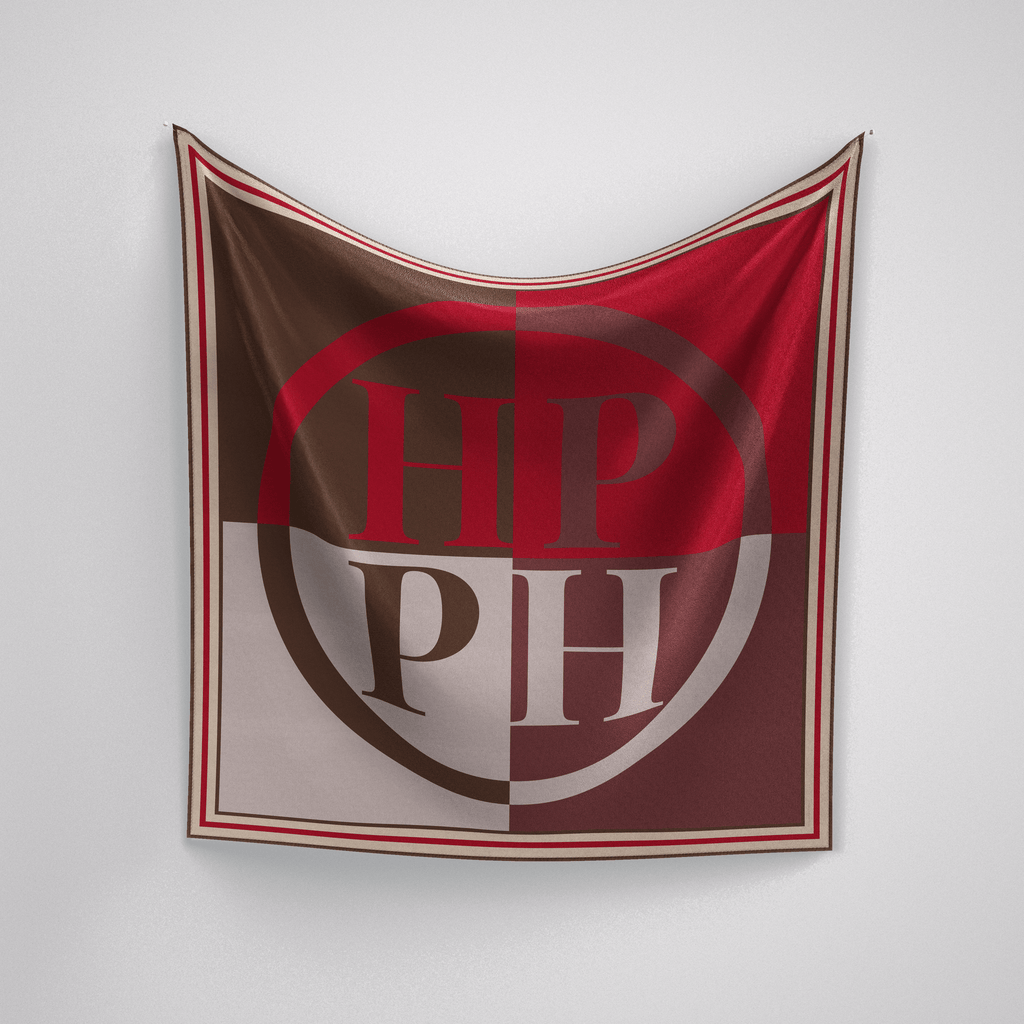 Panache PH Classic Red And Brown Colour Block Silk Scarf