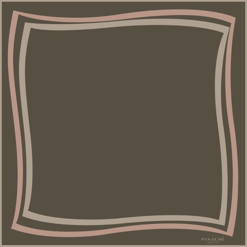 Panache Classique Khaki And Tan Silk Scarf