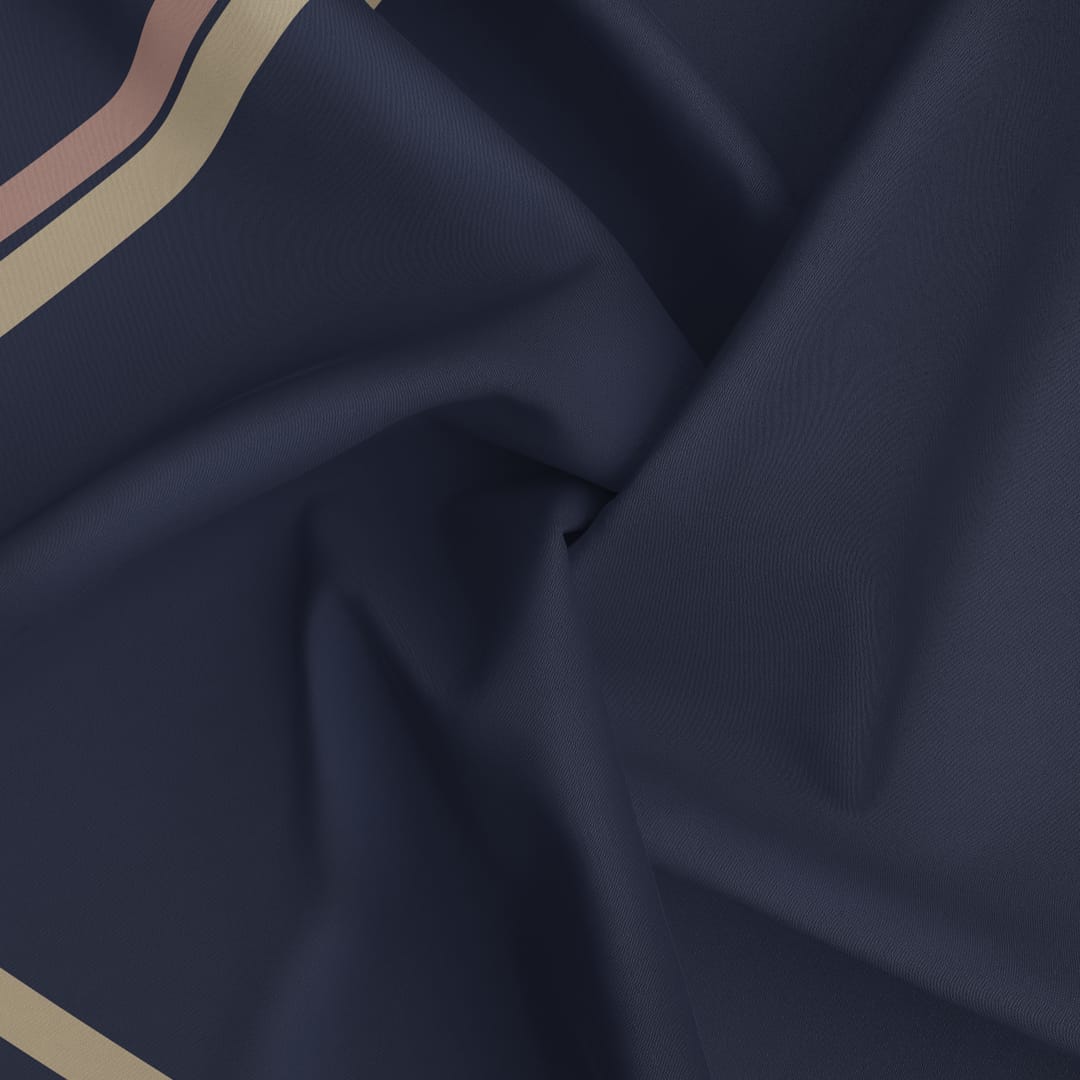 Panache Classique Navy And Tan Silk Scarf