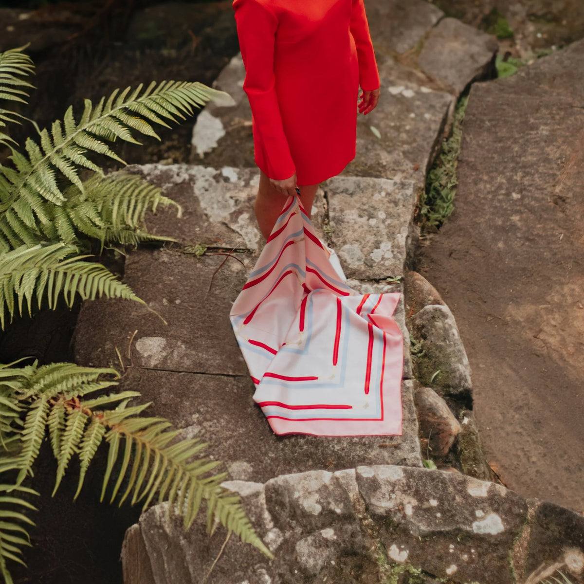 Koko Monde Mellor Pink Silk Scarf