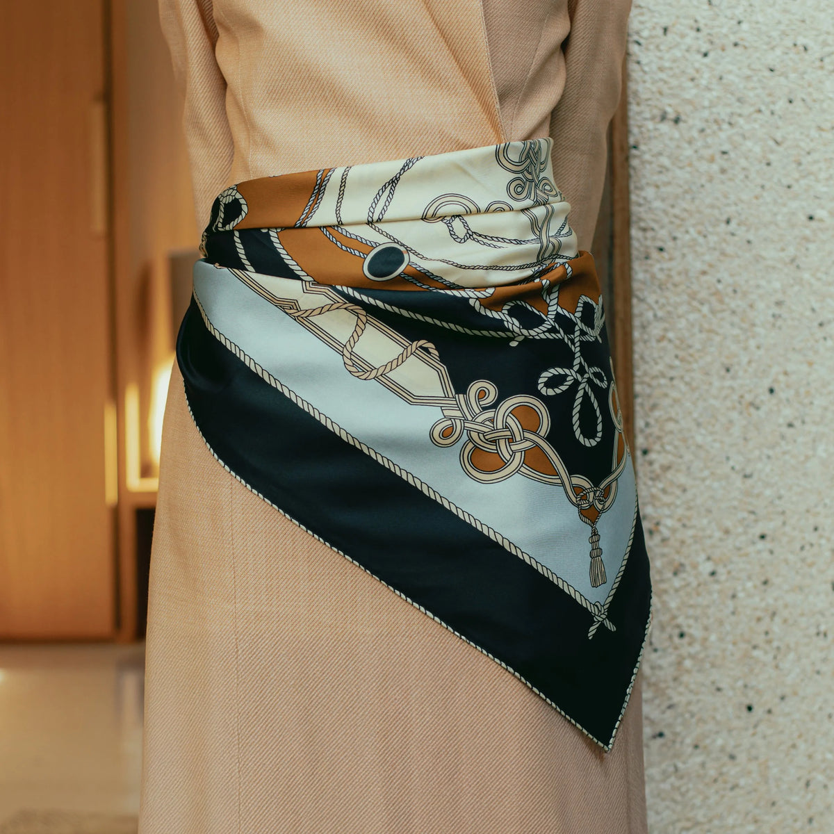 Koko Monde Voile De Mer Baritone Silk Scarf
