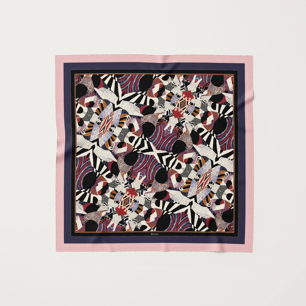 Koko Monde Inovare Pink Silk Scarf