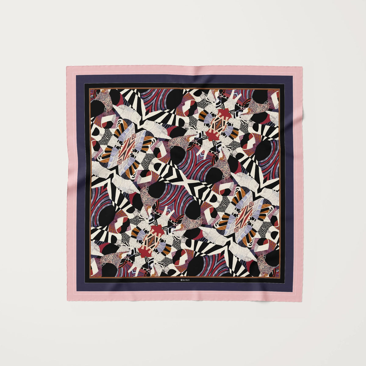 Koko Monde Inovare Pink Silk Scarf