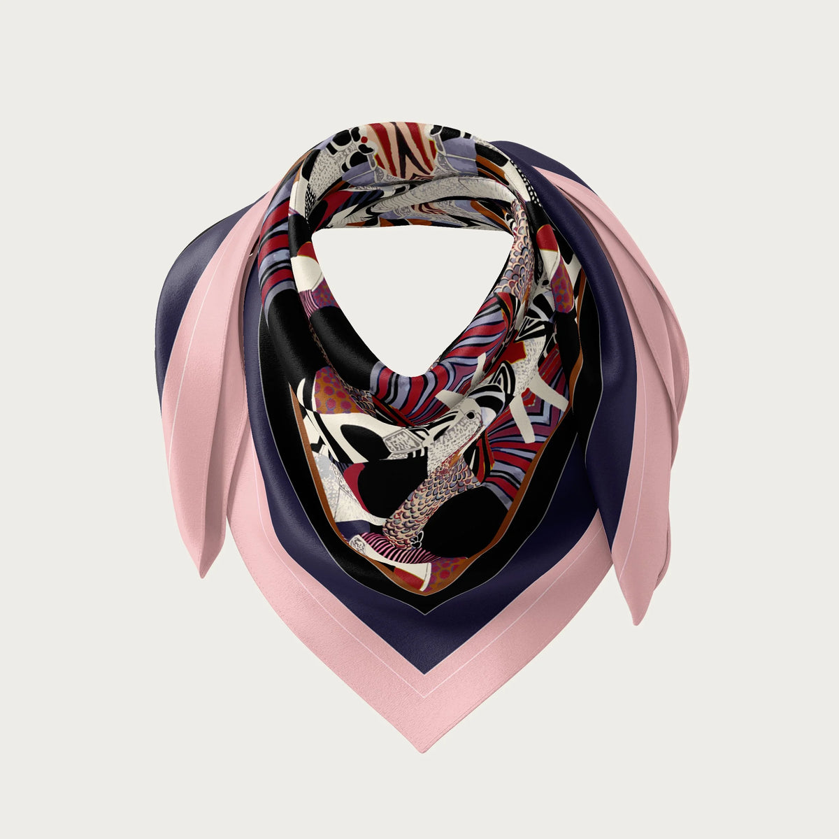 Koko Monde Inovare Pink Silk Scarf