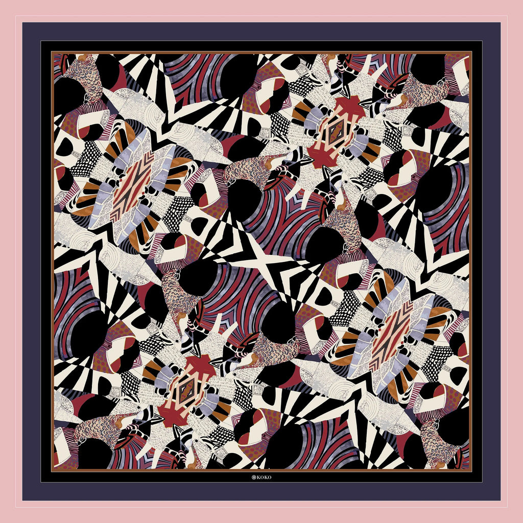 Koko Monde Inovare Pink Silk Scarf