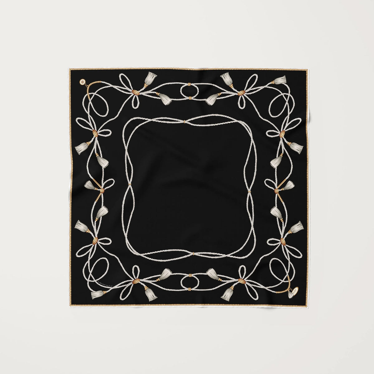 Koko Monde La Côte Black Silk Scarf