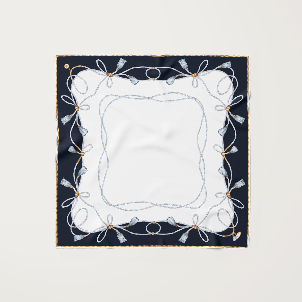 Koko Monde La Côte Navy Silk Scarf