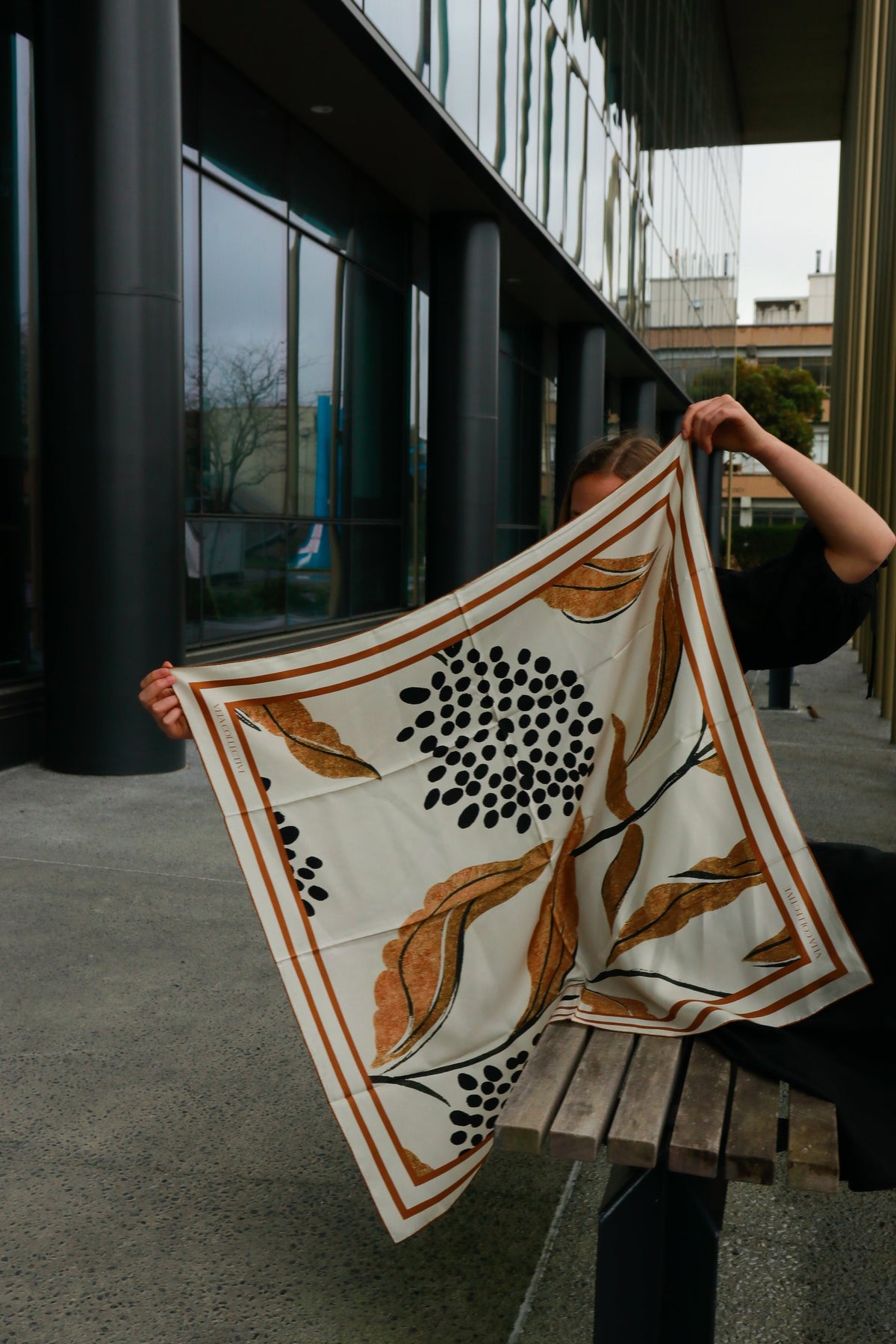 Vela Collective Fallen Leaves Silk Scarf