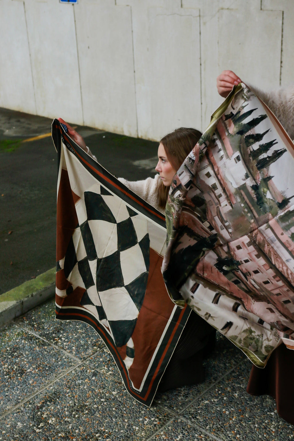 Vela Collective Harlequin Vase Silk Scarf
