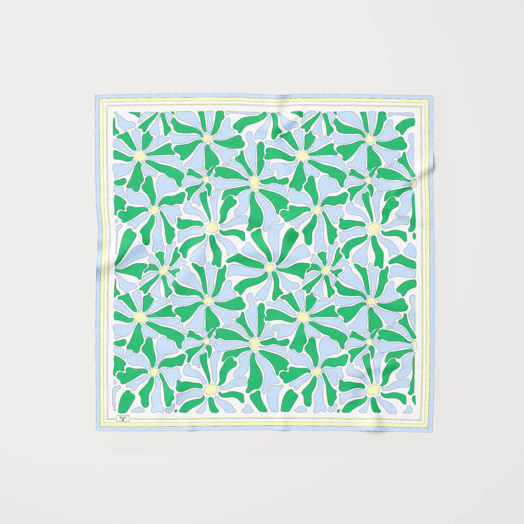 Koko Monde Marga Green Silk Scarf