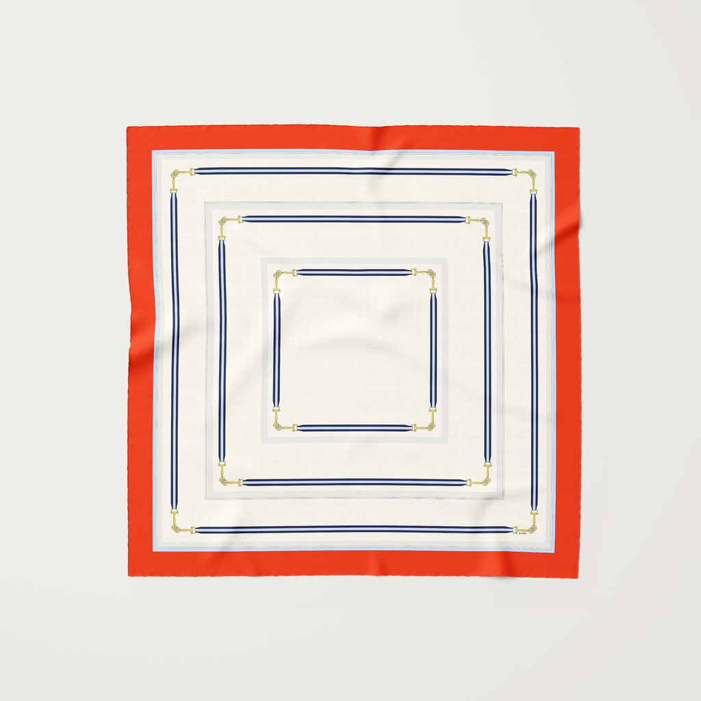 Koko Monde Mellor Persimmon Silk Scarf