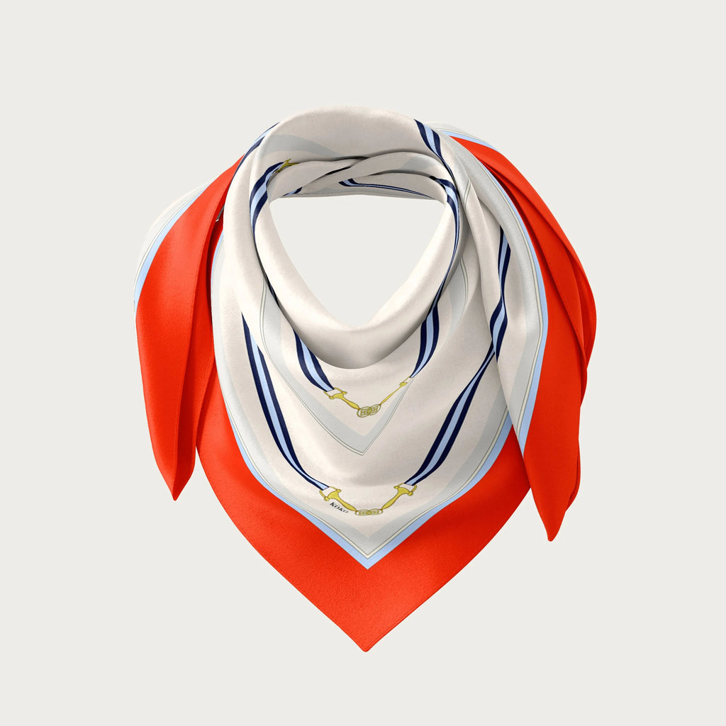 Koko Monde Mellor Persimmon Silk Scarf