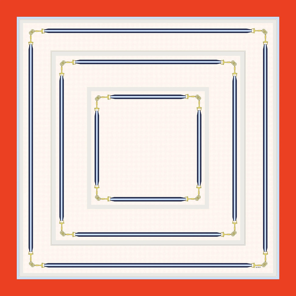 Koko Monde Mellor Persimmon Silk Scarf