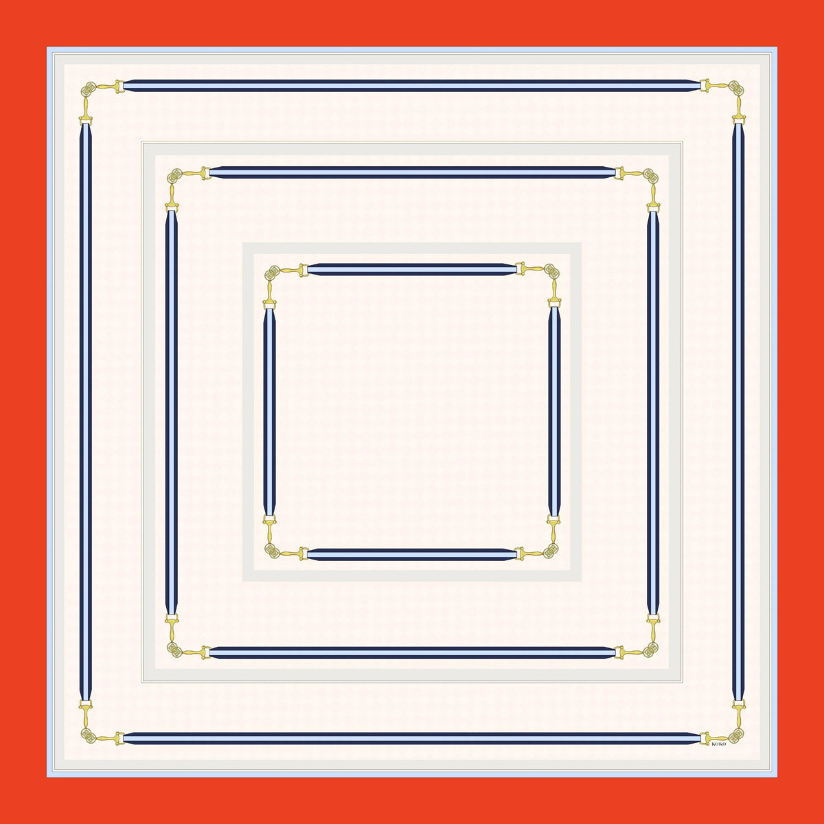Koko Monde Mellor Persimmon Silk Scarf