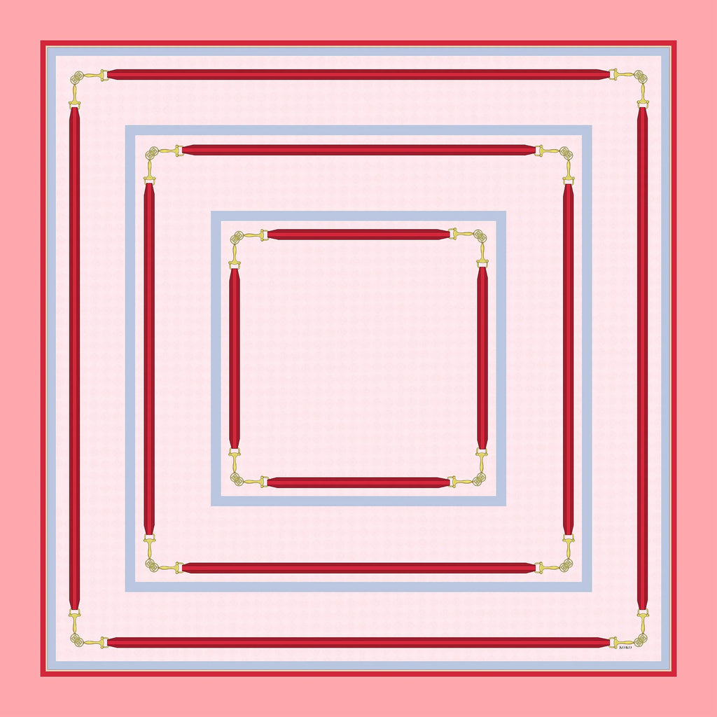 Koko Monde Mellor Pink Silk Scarf