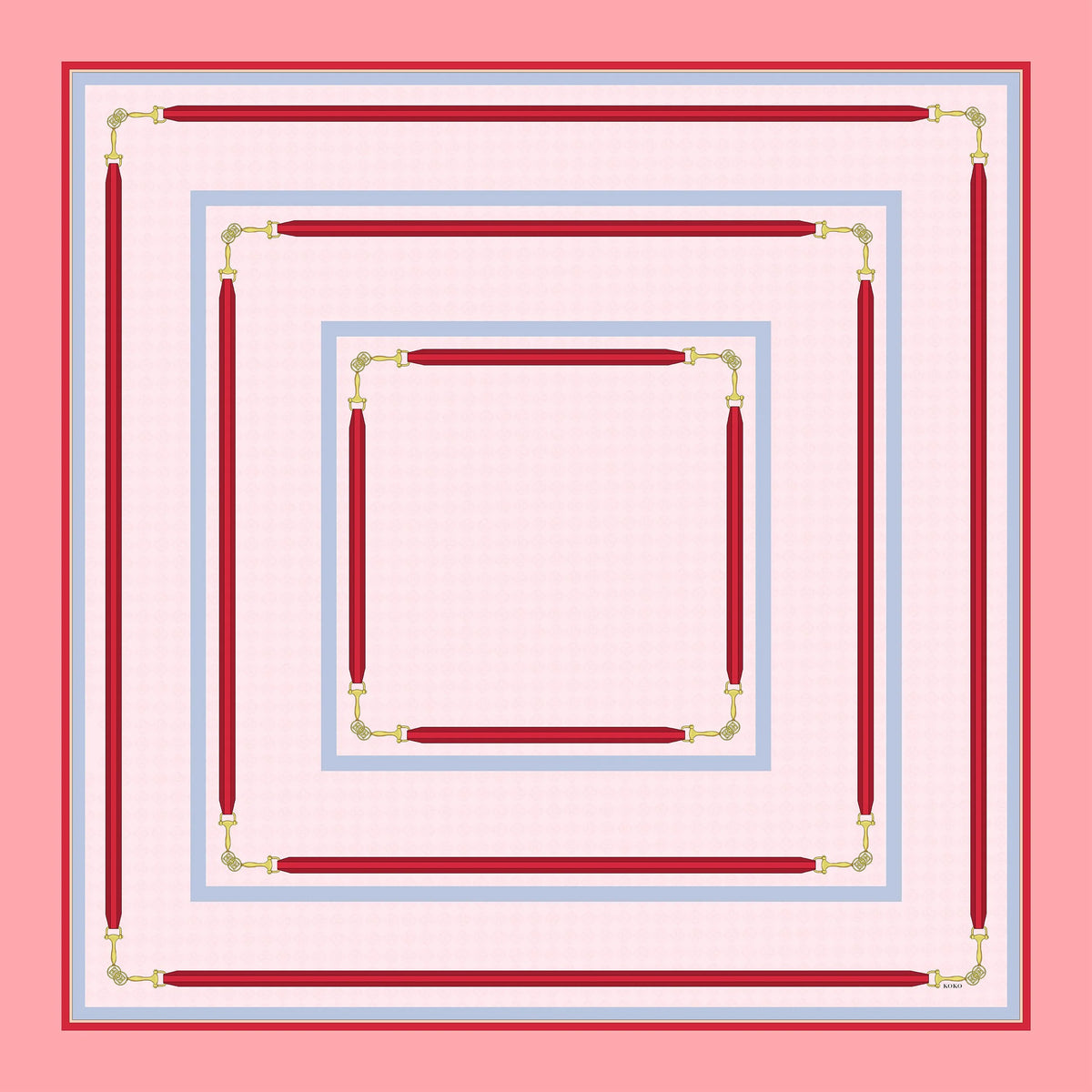 Koko Monde Mellor Pink Silk Scarf