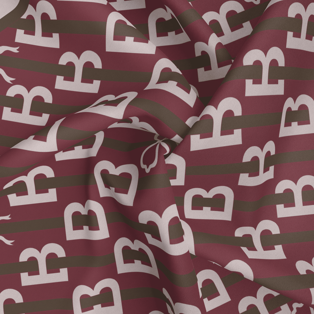 Panache B Is For Bow-Tiful Wine And Brown Silk Scarf