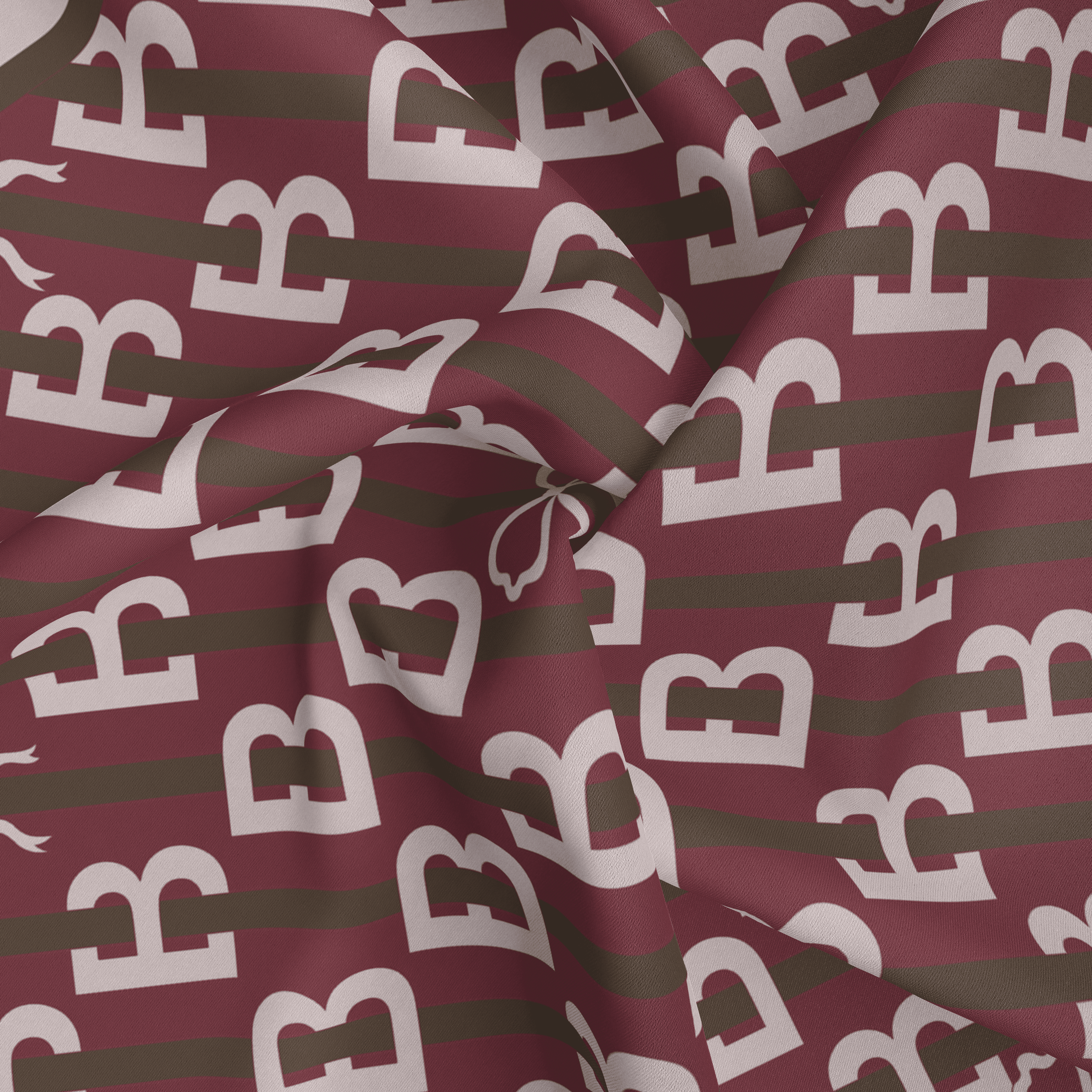 Panache B Is For Bow-Tiful Wine And Brown Silk Scarf