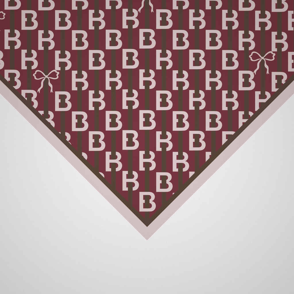 Panache B Is For Bow-Tiful Wine And Brown Silk Scarf