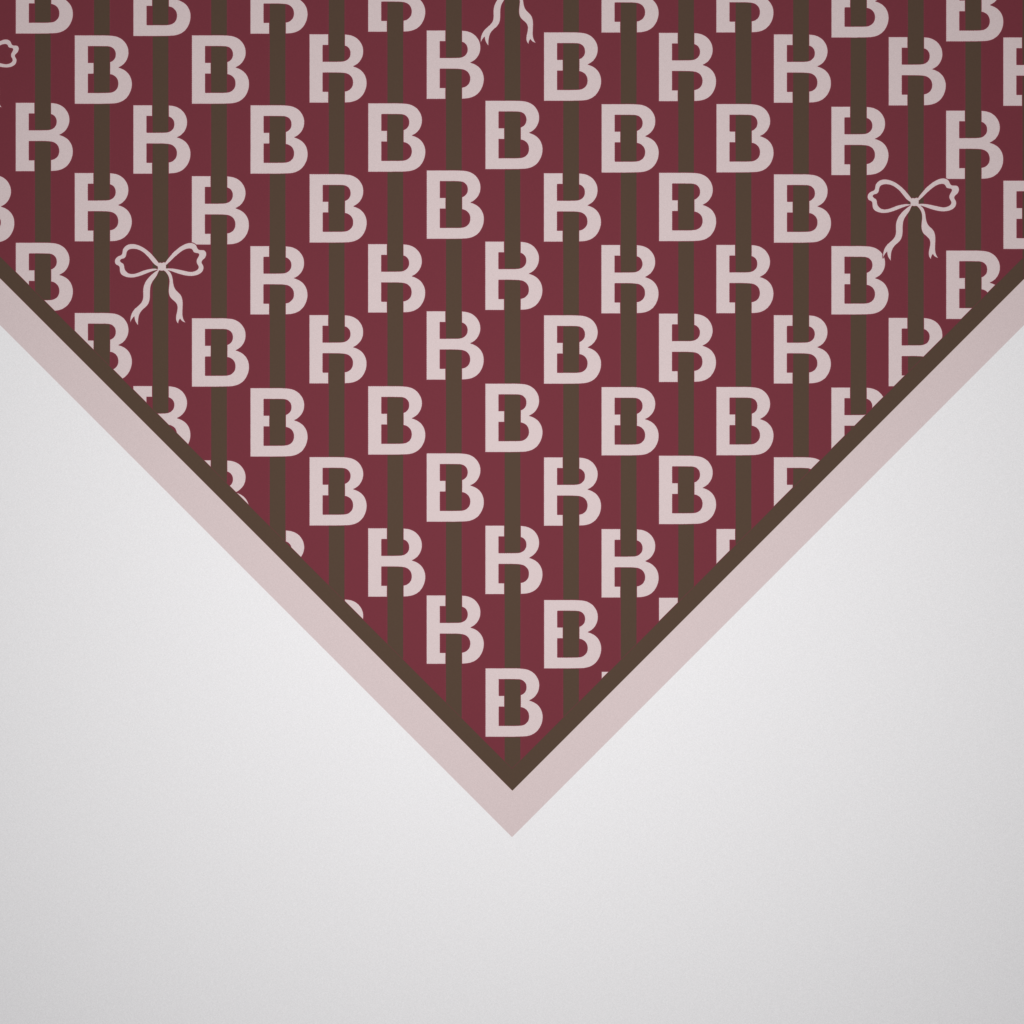 Panache B Is For Bow-Tiful Wine And Brown Silk Scarf