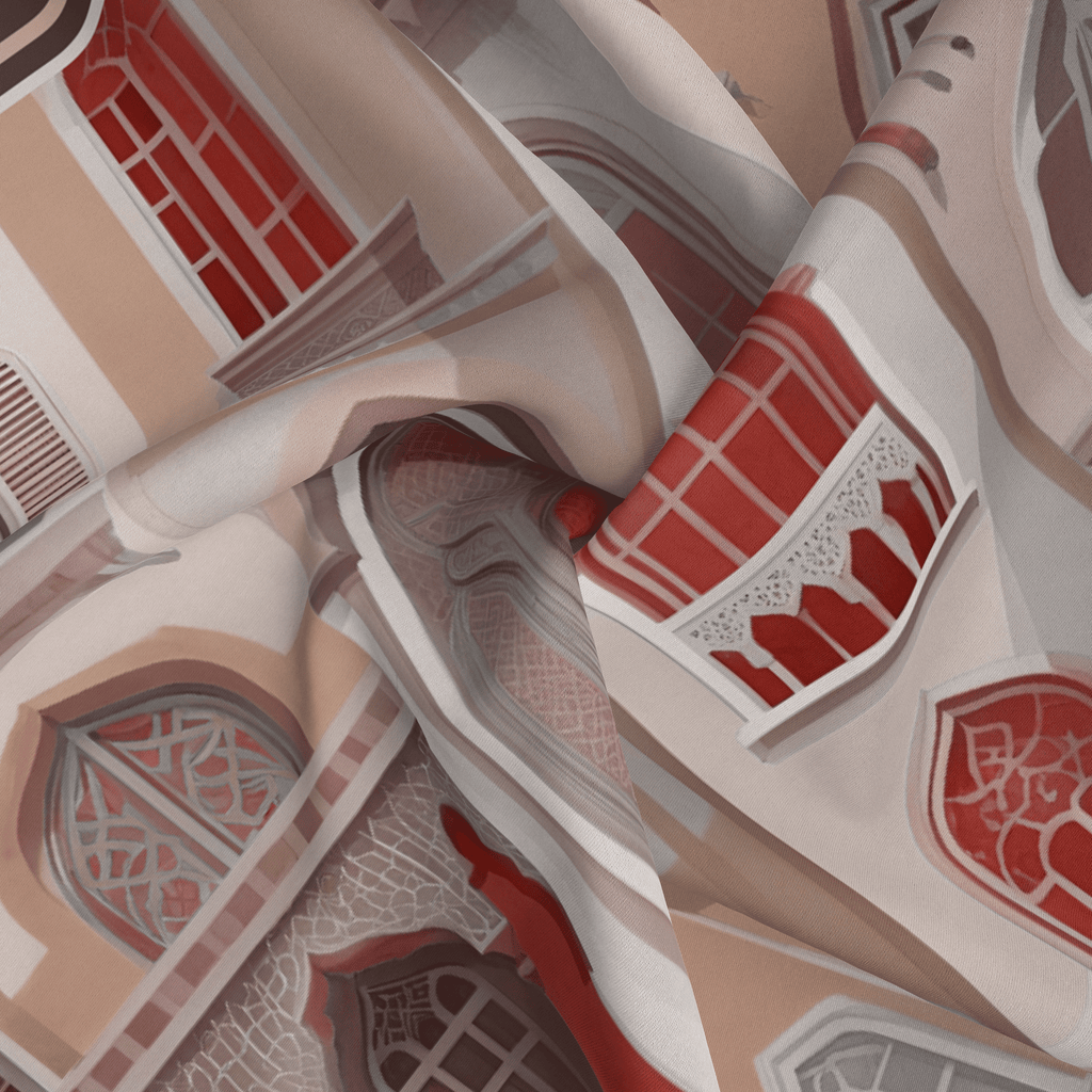 Panache A Moroccan Tale In Browns & Red Silk Scarf