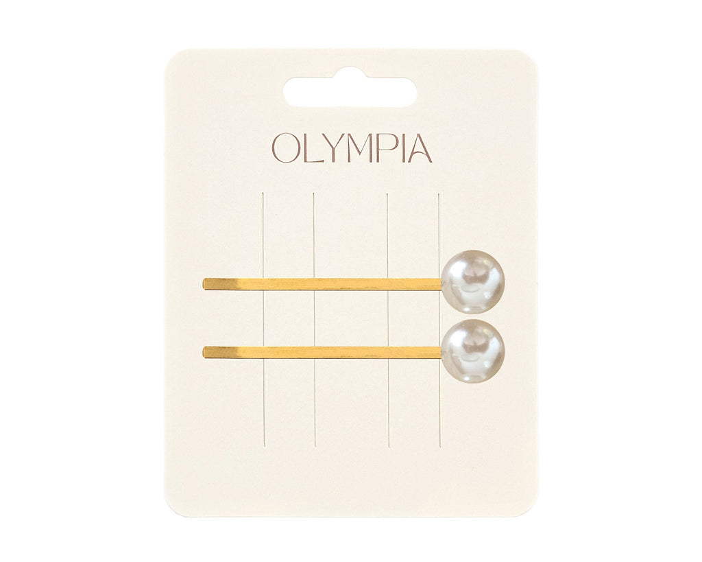 Olympia Orla Pearl Hair Clips - Medium White
