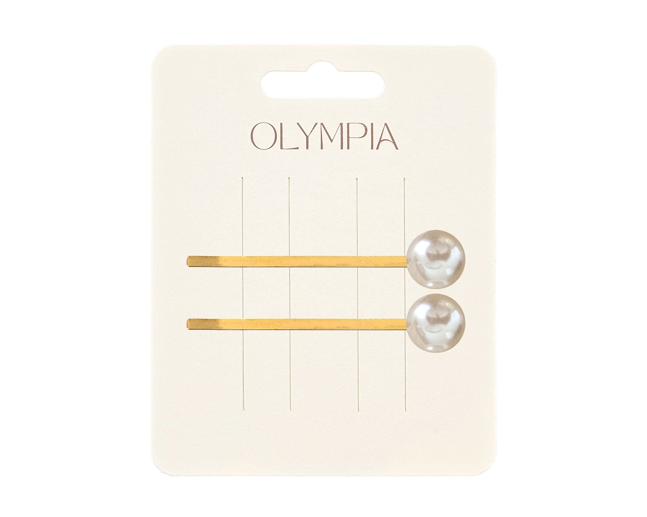Olympia Orla Pearl Hair Clips - Medium White