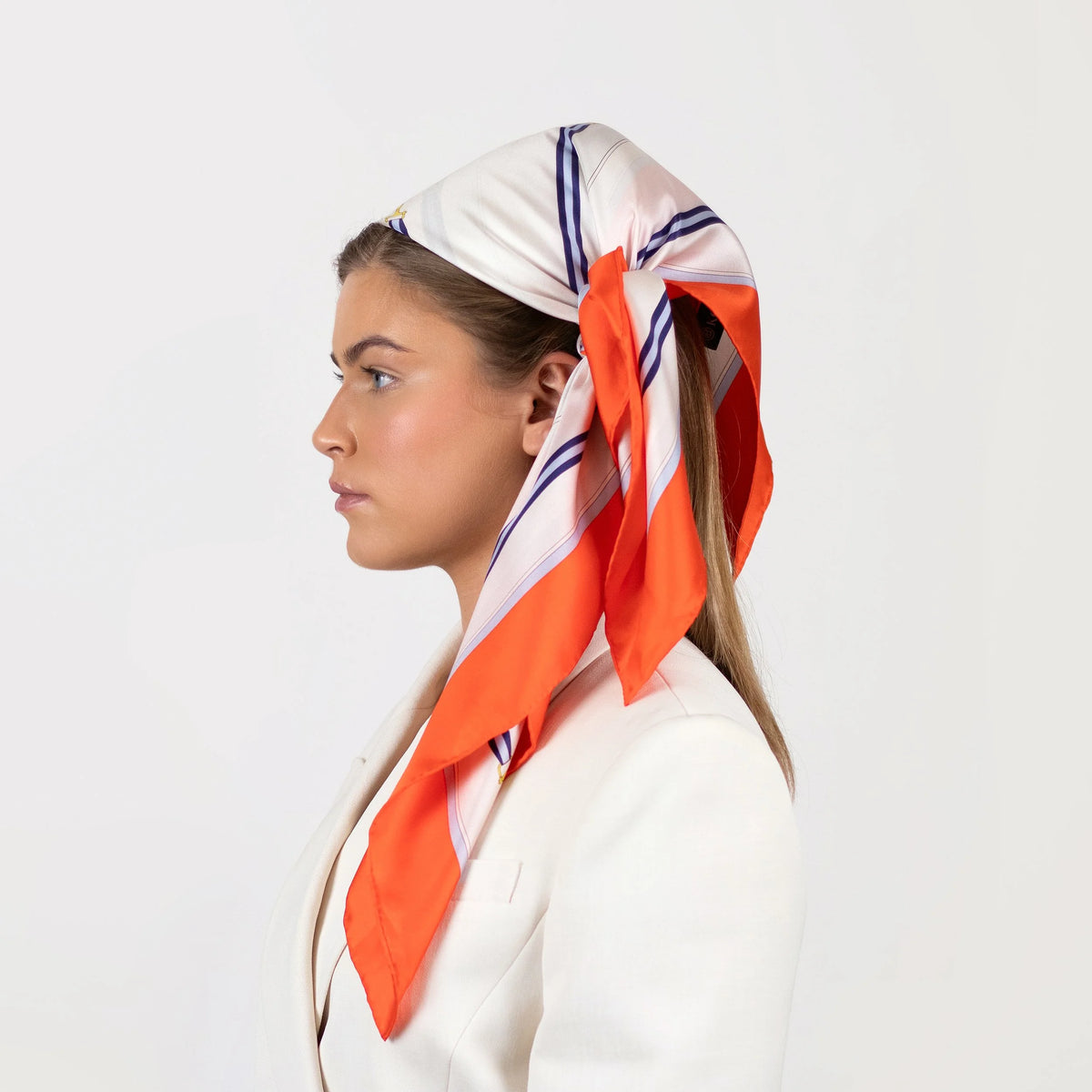 Koko Monde Mellor Persimmon Silk Scarf